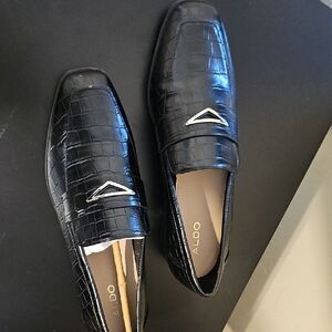 Aldo Black Slip-On Loafers Sleek Design
